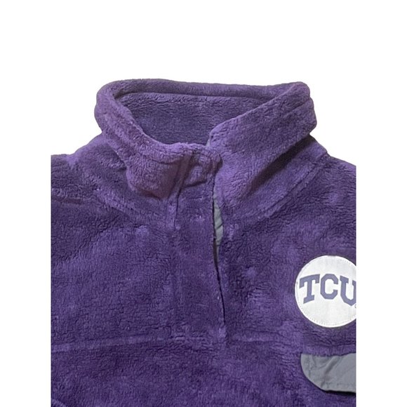 Pro Edge TCU Purple Half Snap Fleece Pullover Girls XL Collegiate NCAA Football - Picture 5 of 7